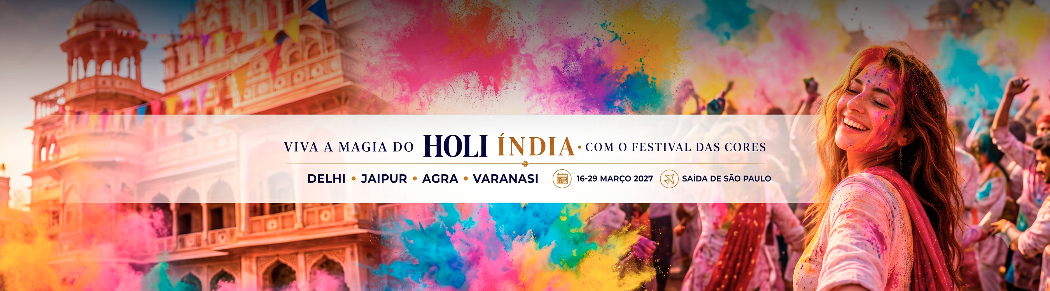 &Iacute;ndia, com o Festival das Cores (Holi)
